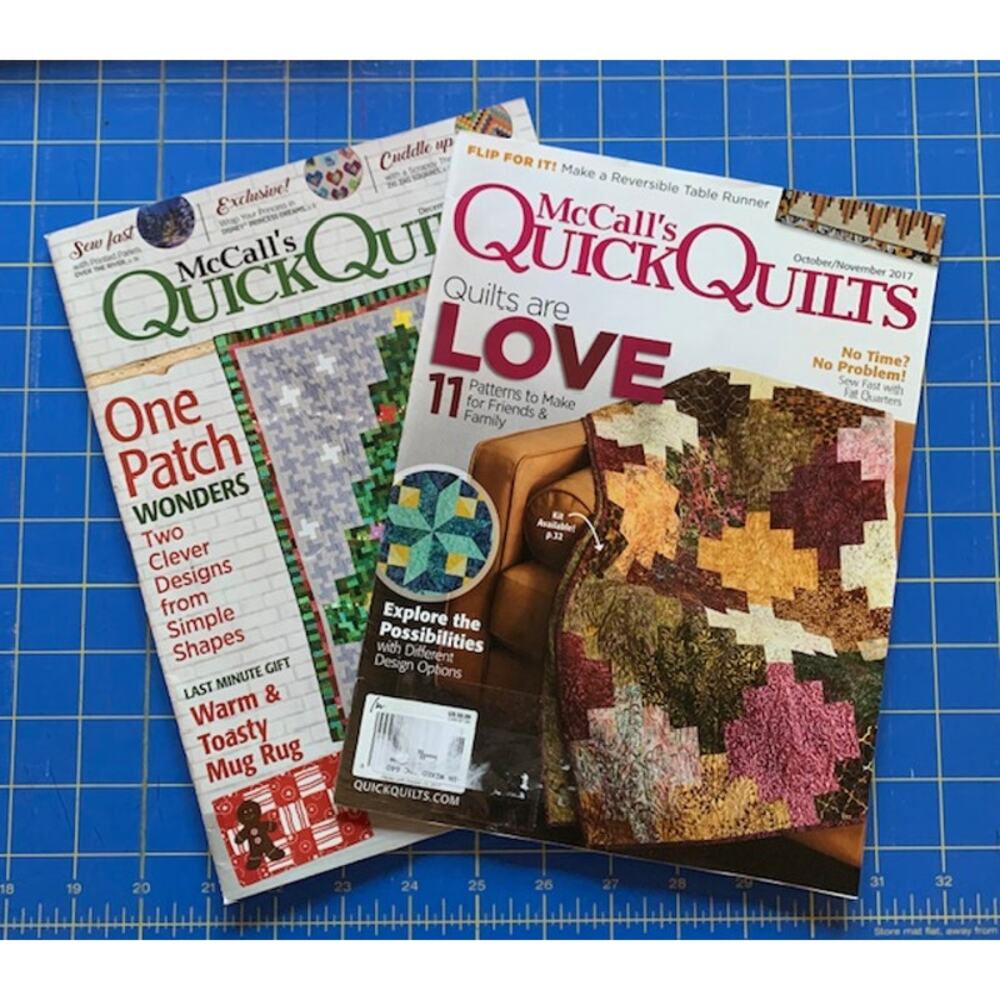 Two (2) McCall's QUICK QUILTS Magazines - Oct/Nov 2017 - Dec/Jan 2018